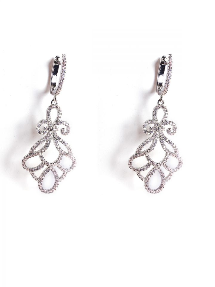 עגילי LUXURY בצבע כסף