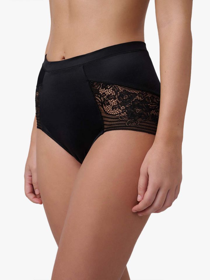 תחתון מקסי תחרה 6305-P בצבע שחור