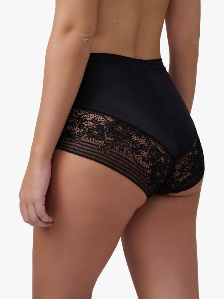 תחתון מקסי תחרה 6305-P בצבע שחור