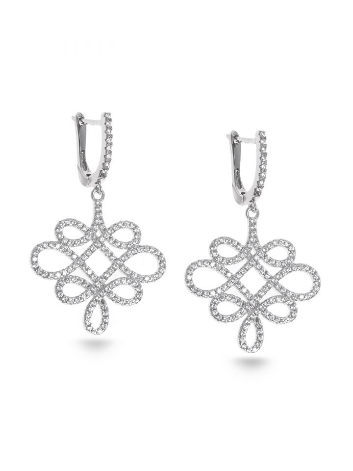 עגילי ROYAL משובצים בצבע כסף