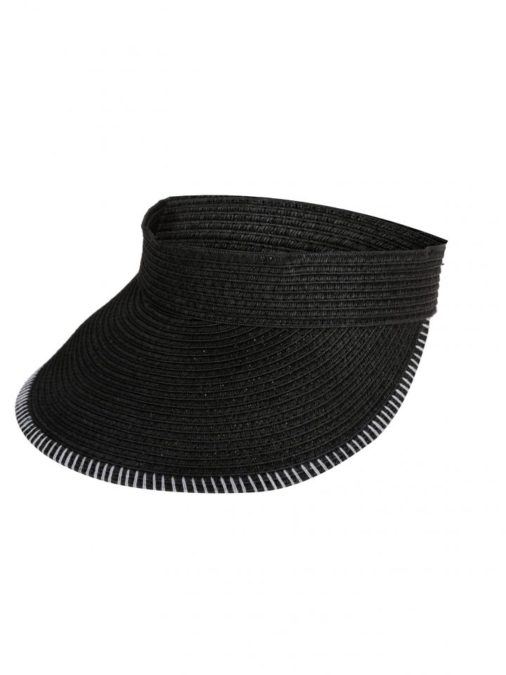 כובע מצחיה קש בצבע שחור