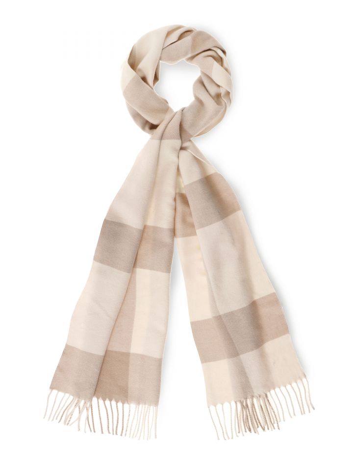 צעיף משבצות בצבע בייז’