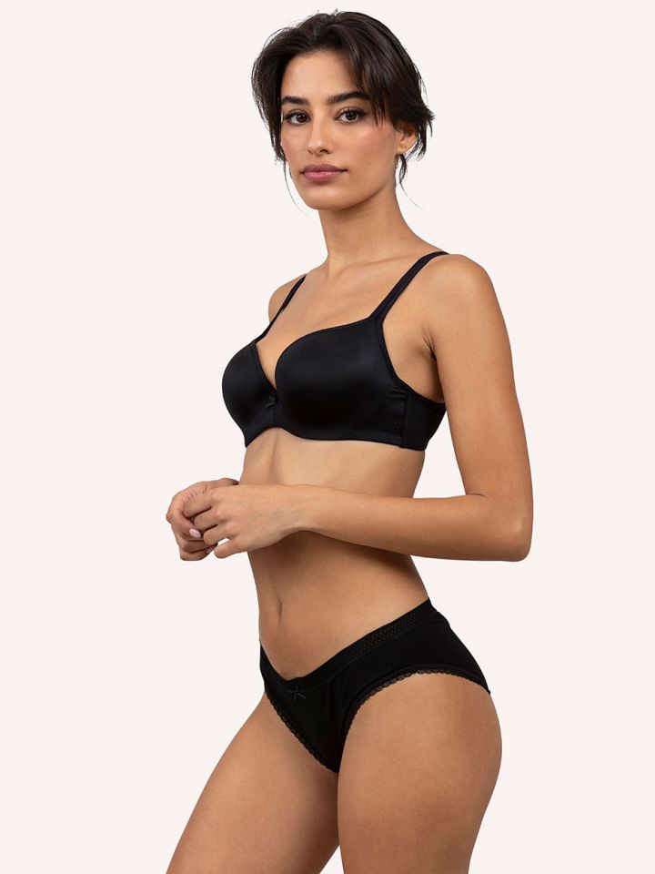 תחתוני כותנה 1062-P בצבע שחור