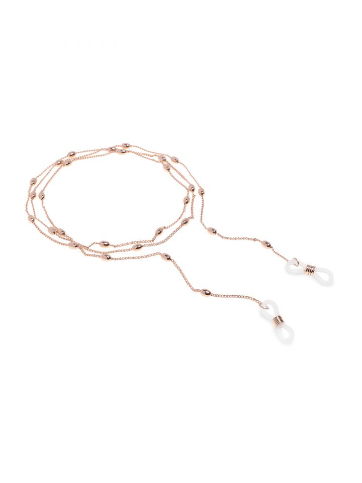 שרשרת למשקפיים חרוזי זהב בצבע זהב