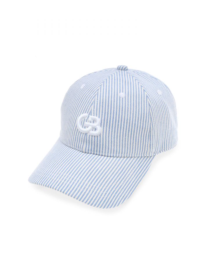 כובע בייסבול פסים בצבע תכלת
