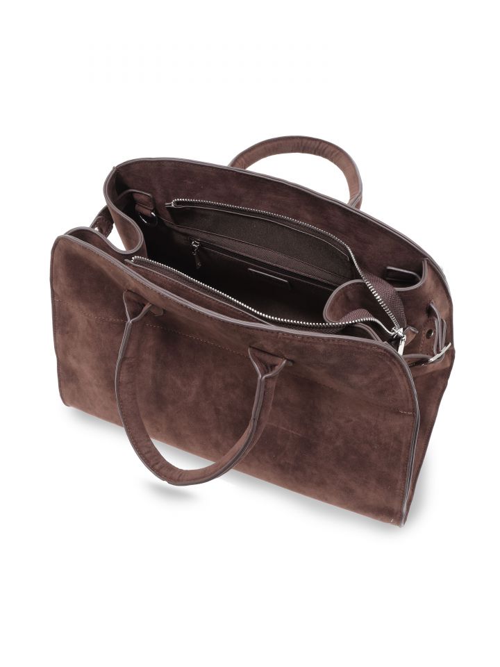 תיק דמוי זמש BIG SIZE בצבע חום