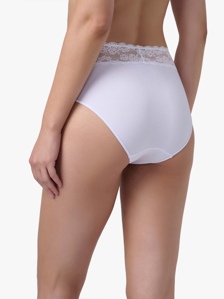 תחתון סימלס מידי בשילוב תחרה 2504-P בצבע לבן