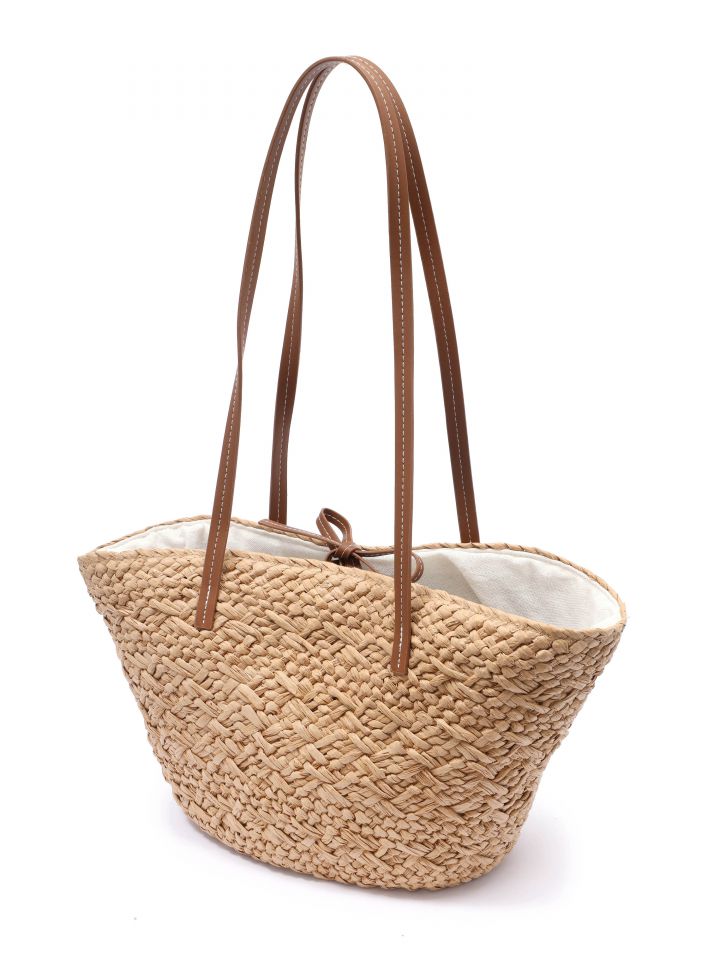 תיק קש GREECE בצבע בייז’