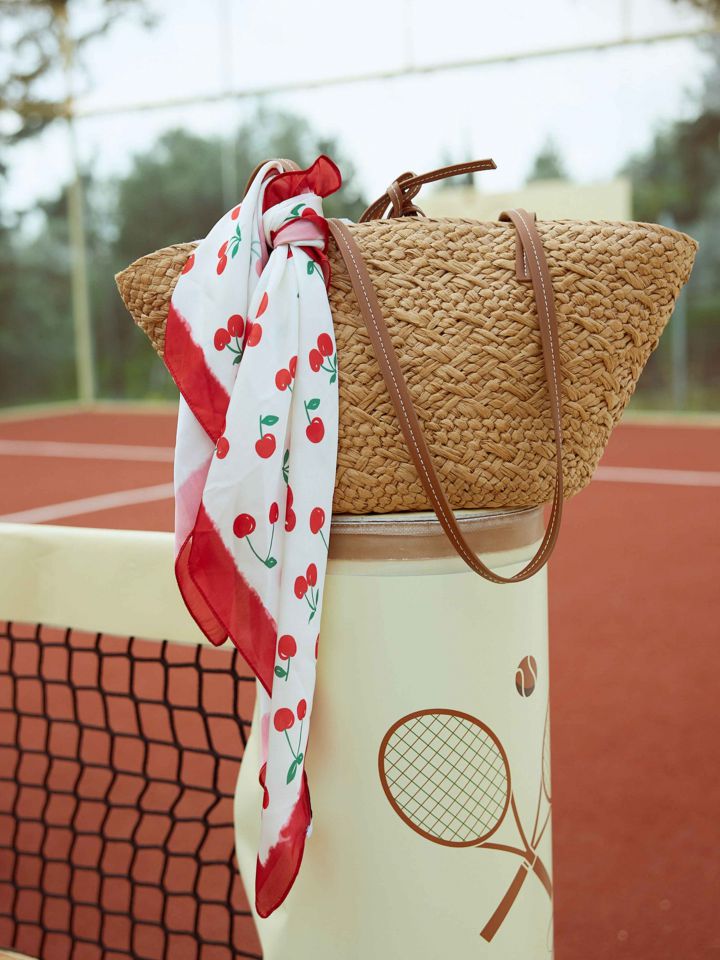 תיק קש GREECE בצבע בייז’