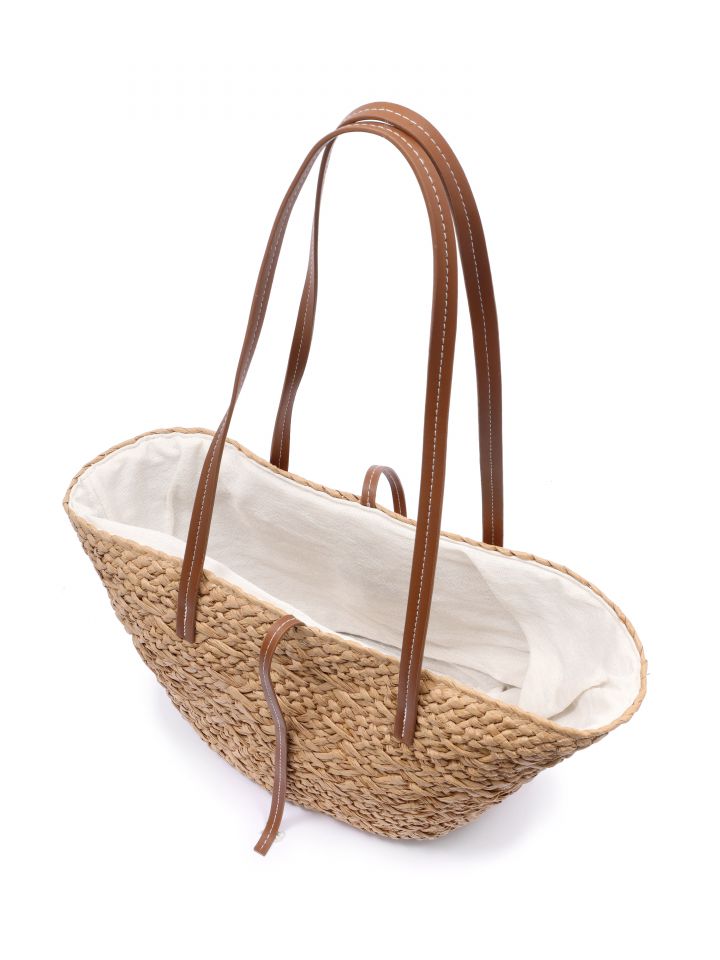 תיק קש GREECE בצבע בייז’