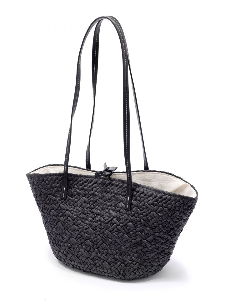 תיק קש GREECE בצבע שחור