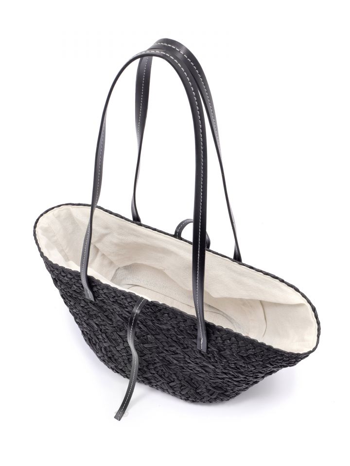 תיק קש GREECE בצבע שחור