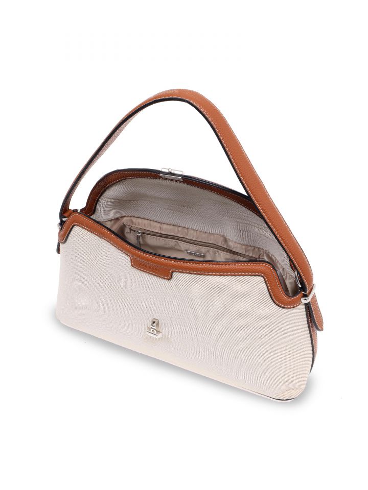 תיק קנבס שילוב אבזם בצבע בייז’
