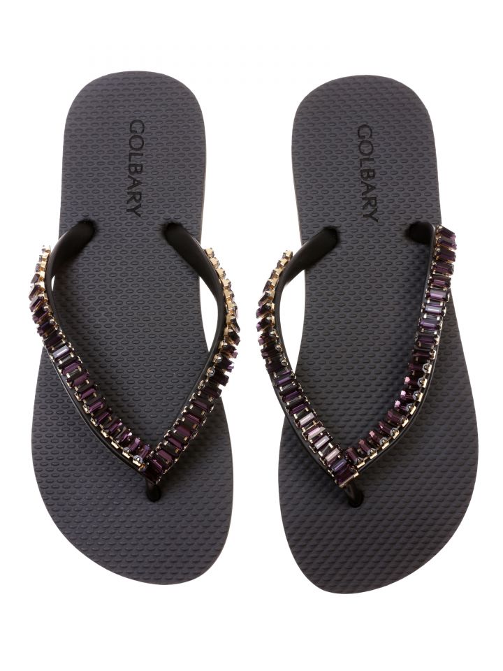 כפכף אבנים בצבע שחור/סגול