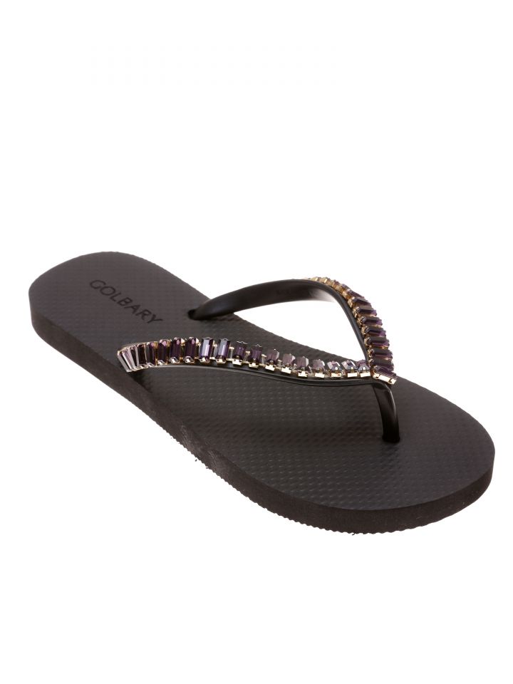 כפכף אבנים בצבע שחור/סגול