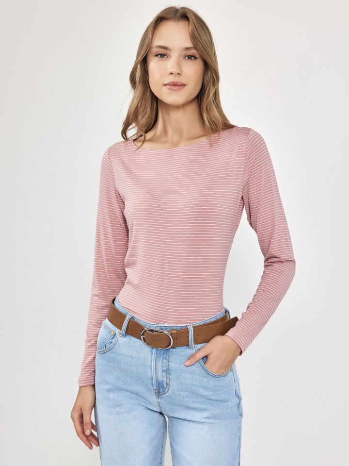 חולצה פסים PROMO בצבע ורוד