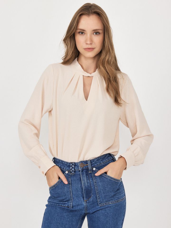 חולצה פתח מסוב PROMO INESSA בצבע בייז’