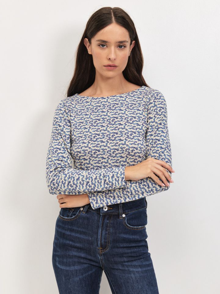 חולצה דפוס PROMO בצבע נייבי