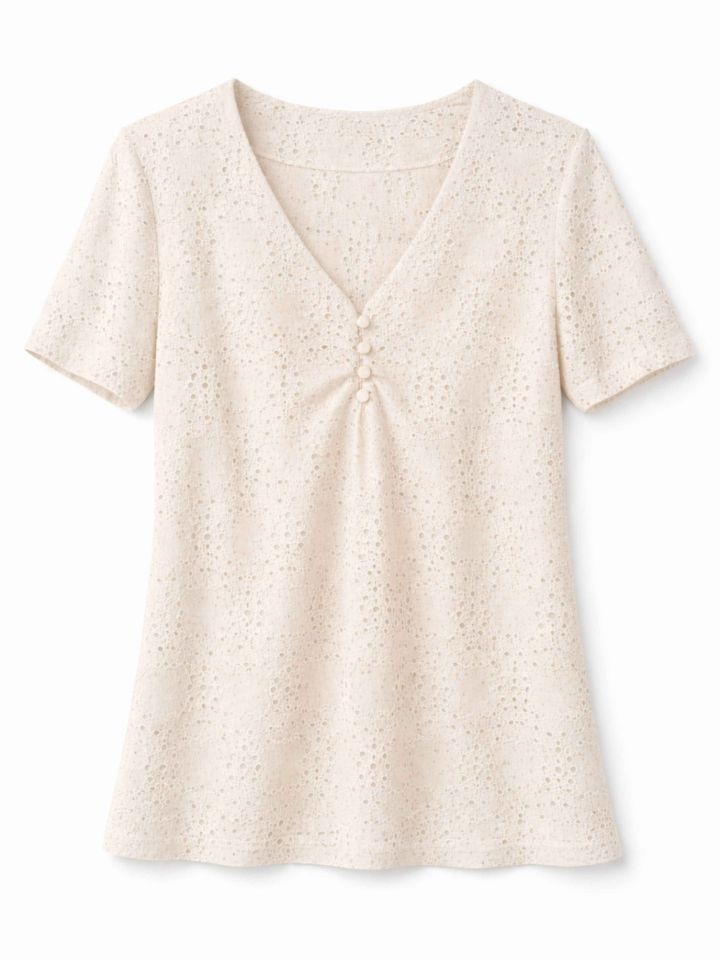 חולצה שינה תחרה PROMO בצבע אופוויט