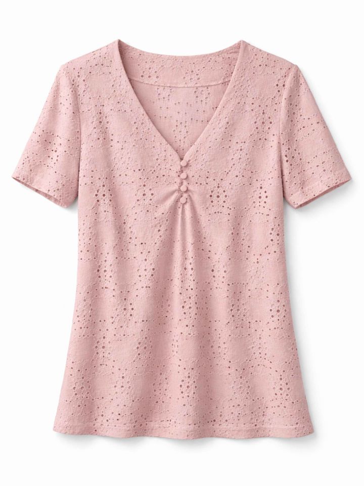 חולצה שינה תחרה PROMO בצבע ורוד עתיק