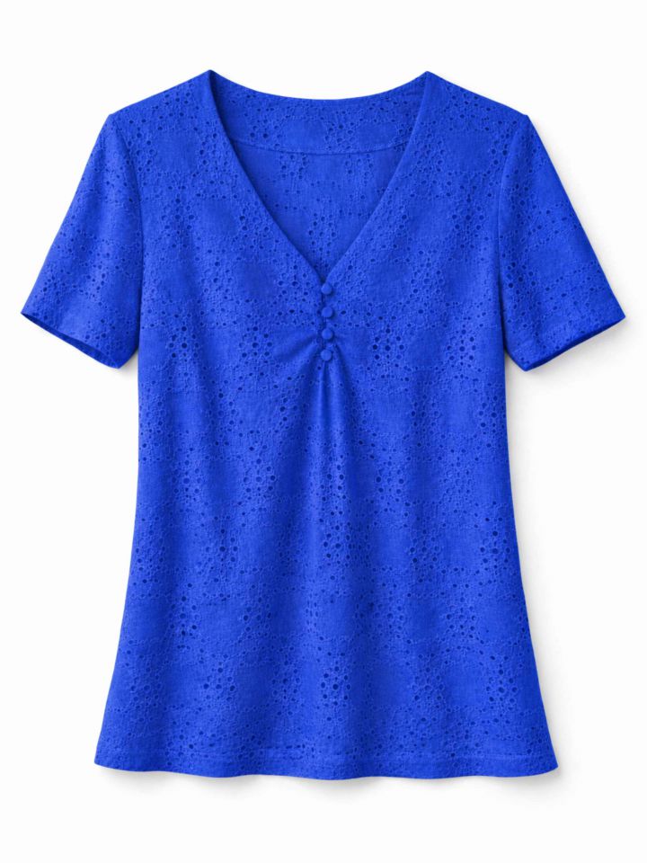 חולצה שינה תחרה PROMO בצבע כחול רויאל