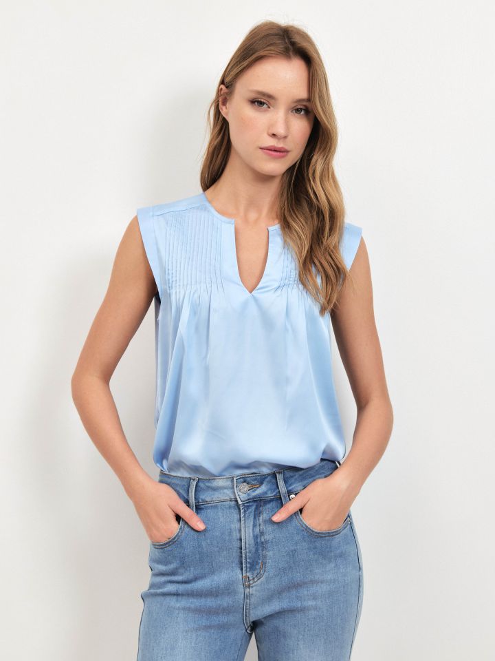 חולצה סטן V נירבירים PROMO בצבע תכלת אורלי