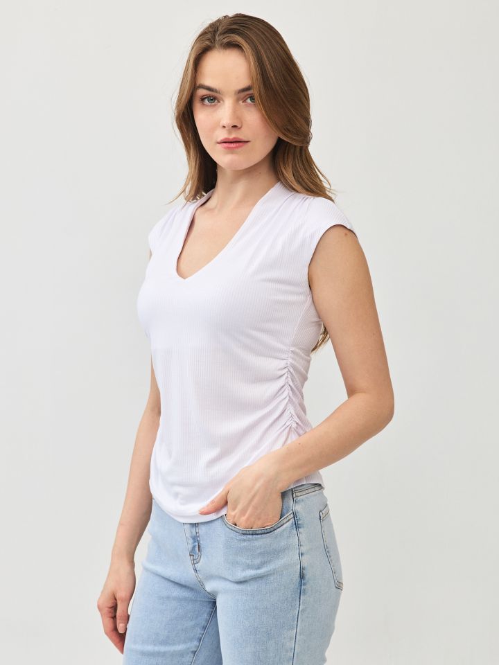 חולצה ריב  MIAMI PROMO בצבע לבן