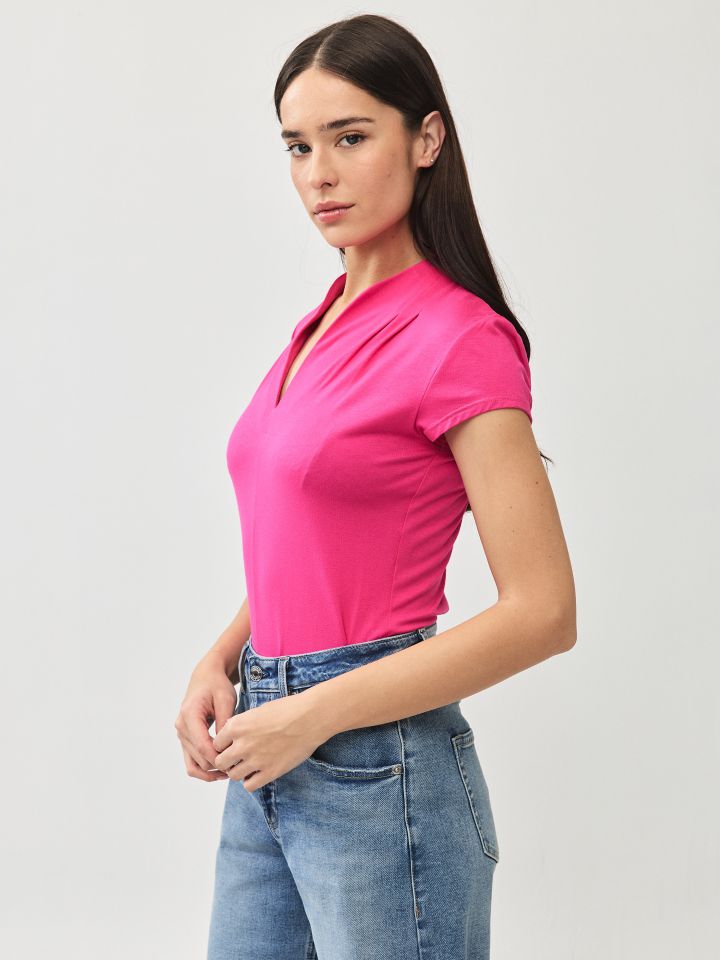 חולצה מודל PROMO MIAMI בצבע פוקסיה