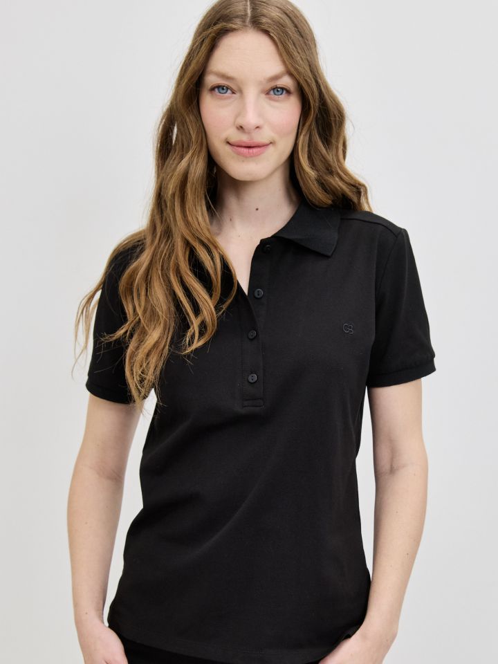 חולצה צוארון PROMO בצבע שחור