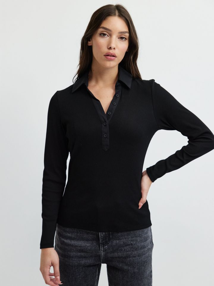 חולצה ריב שינה PROMO בצבע שחור