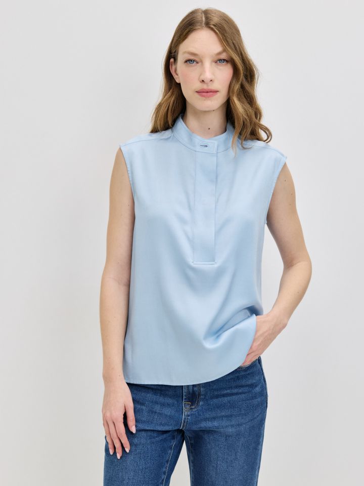 חולצה סטן שינה PROMO בצבע תכלת