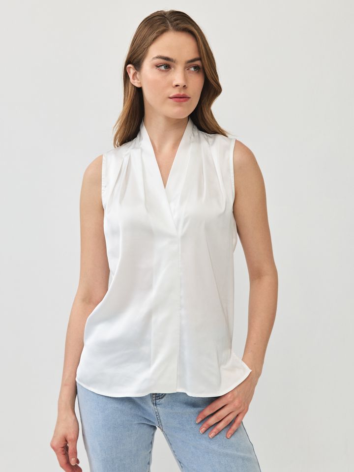 חולצה סטן ROMI PROMO בצבע אופוויט