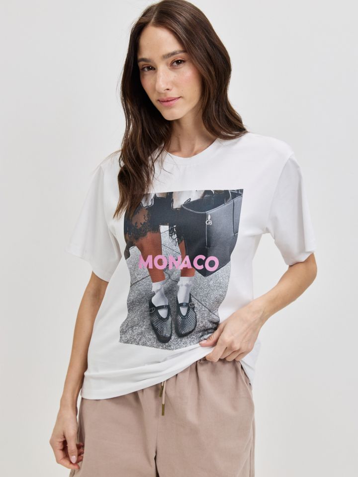 חולצה  PARIS PROMO בצבע לבן