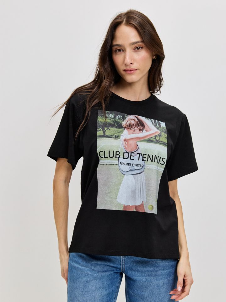 חולצה TENNIS PROMO בצבע שחור