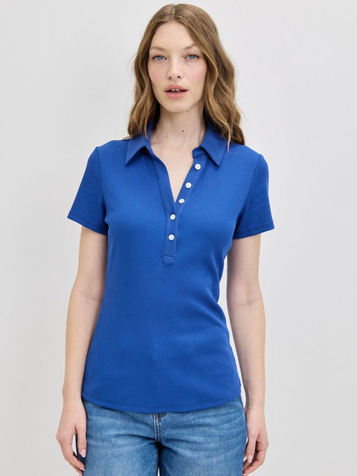 חולצה צוארון שינה PROMO בצבע כחול רויאל