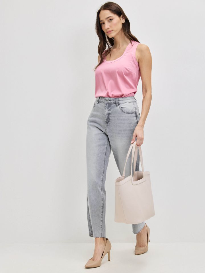 מכנסיים ג’ינס 8/9 PROMO בצבע ג’ינס אפור