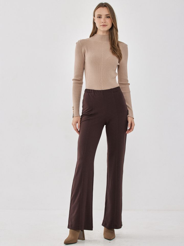 מכנסי סקובה מתרחב PROMO בצבע חום