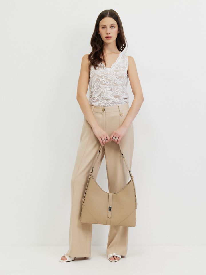 מכנסיים לולאות PROMO בצבע בייז קפוצינו