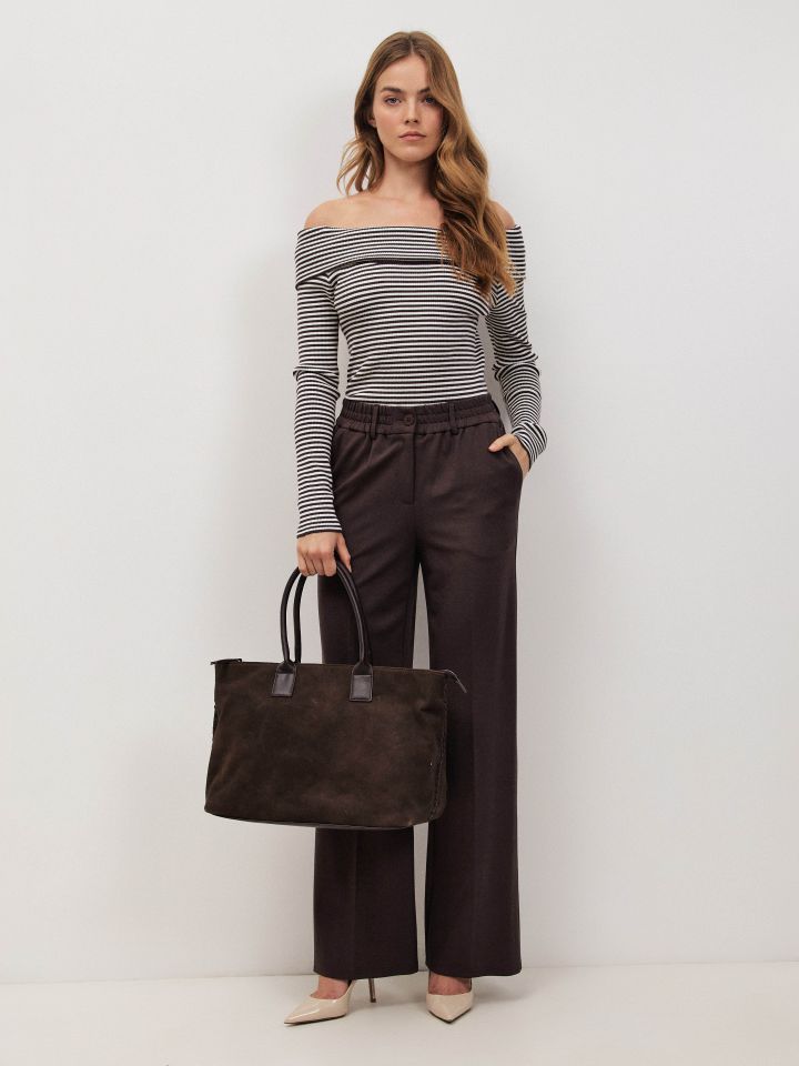 מכנסיים גומי וכיסים PROMO בצבע חום