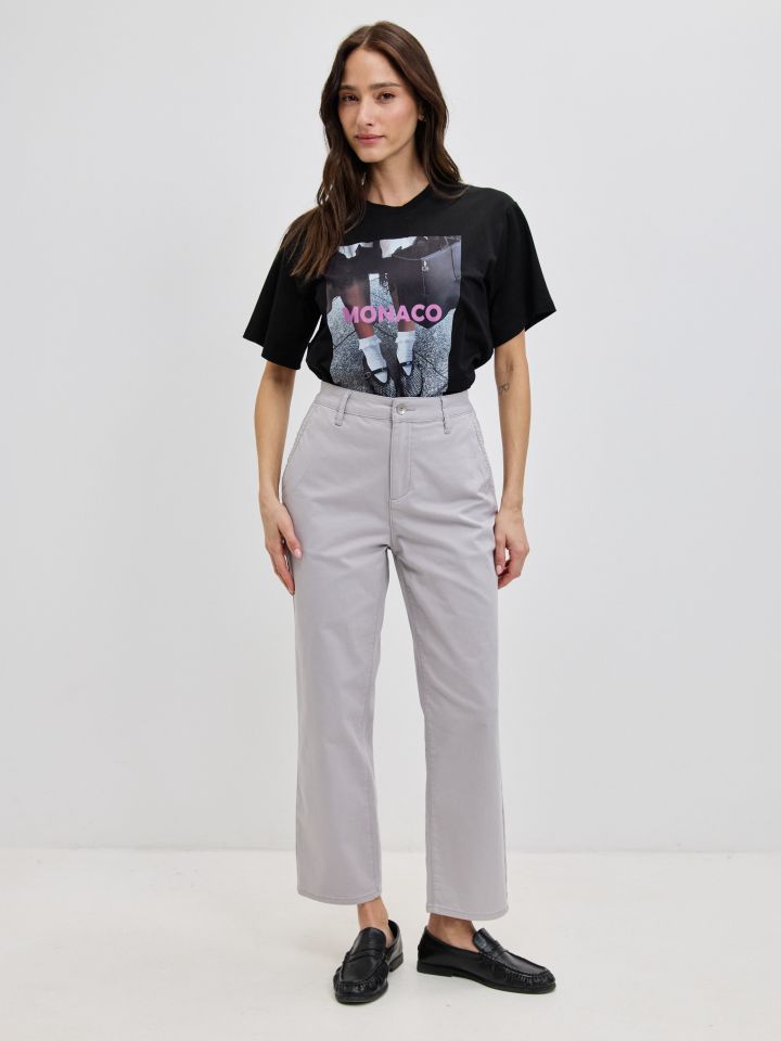 מכנסיים 8 כיסים PROMO בצבע אפור כסף