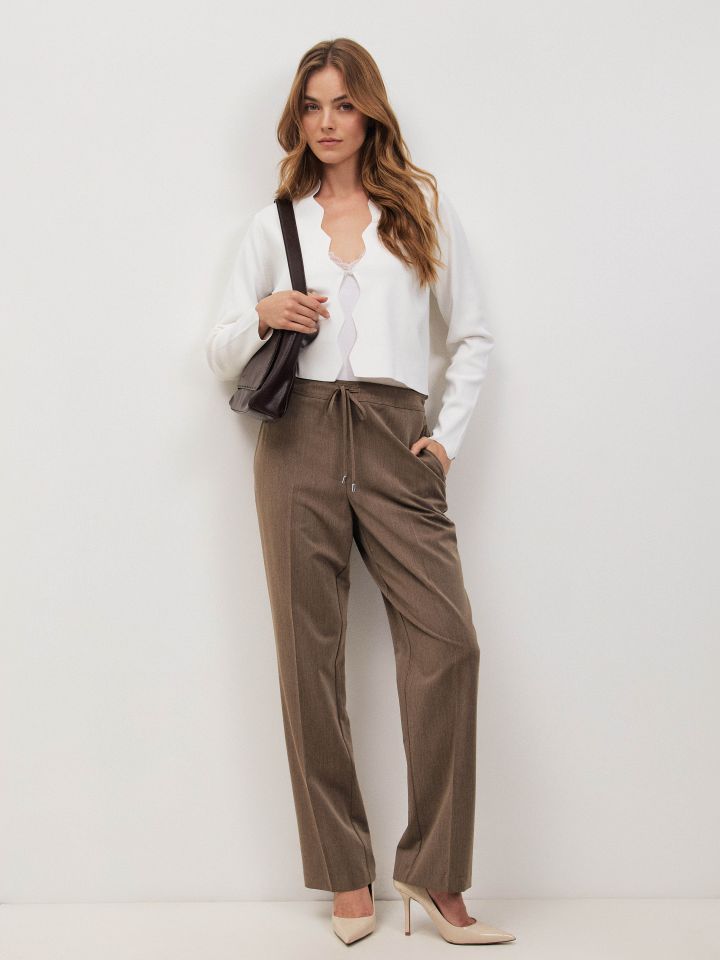 מכנסיים גומי + שרוך PROMO בצבע חום בהיר