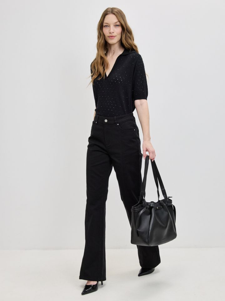 מכנסיים דריל  SHIRA בצבע שחור