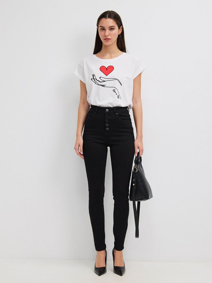 מכנסיים גינס סקיני PROMO בצבע ג’ינס שחור