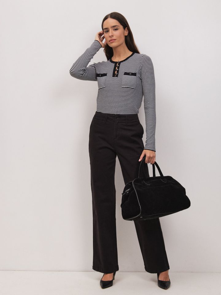 מכנסיים כיס צד PROMO בצבע שחור