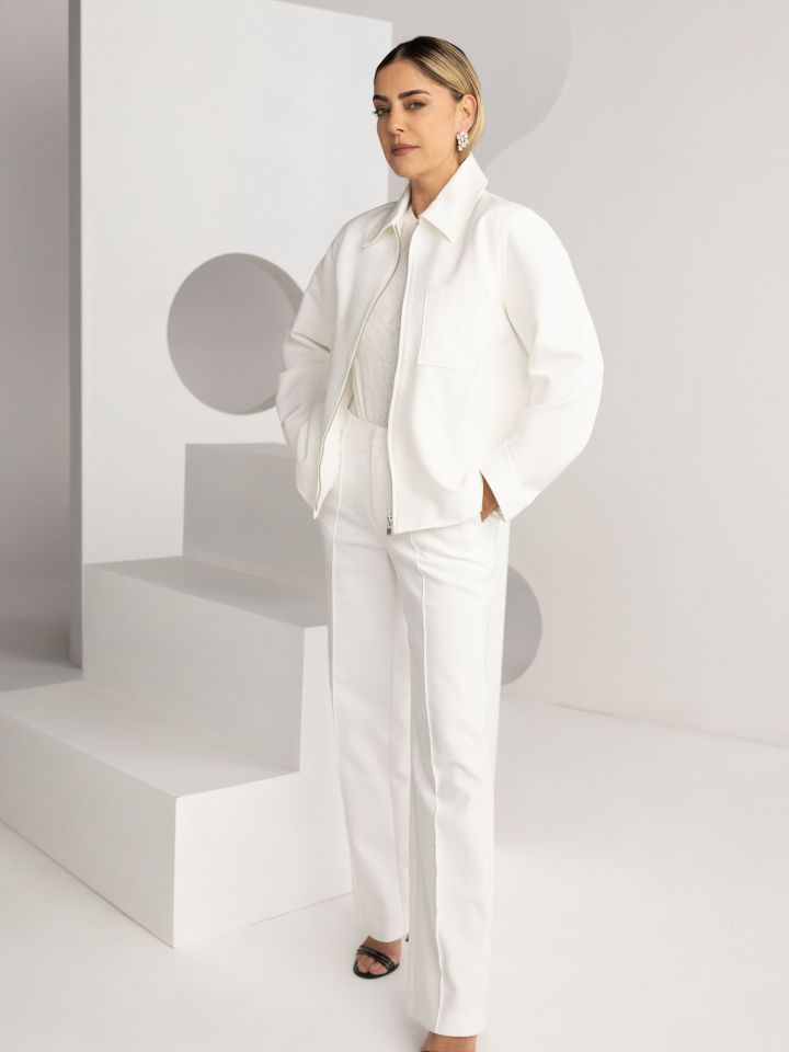 מכנסיים נירבירים בצבע לבן