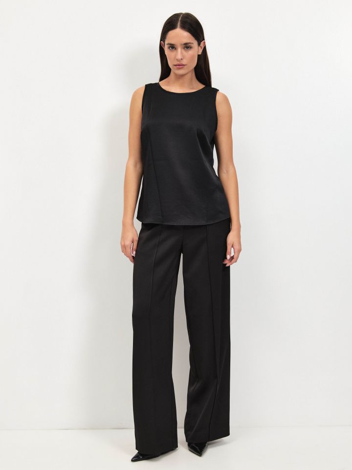 מכנסיים סטן SHIRA בצבע שחור