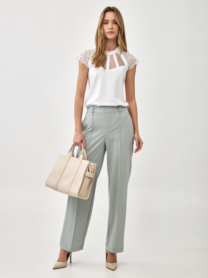 מכנסיים מראה פישתן PROMO בצבע ירוק בהיר