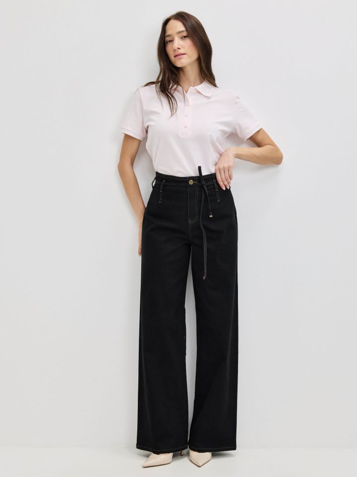 מכנסיים דריל קשירה בצבע שחור