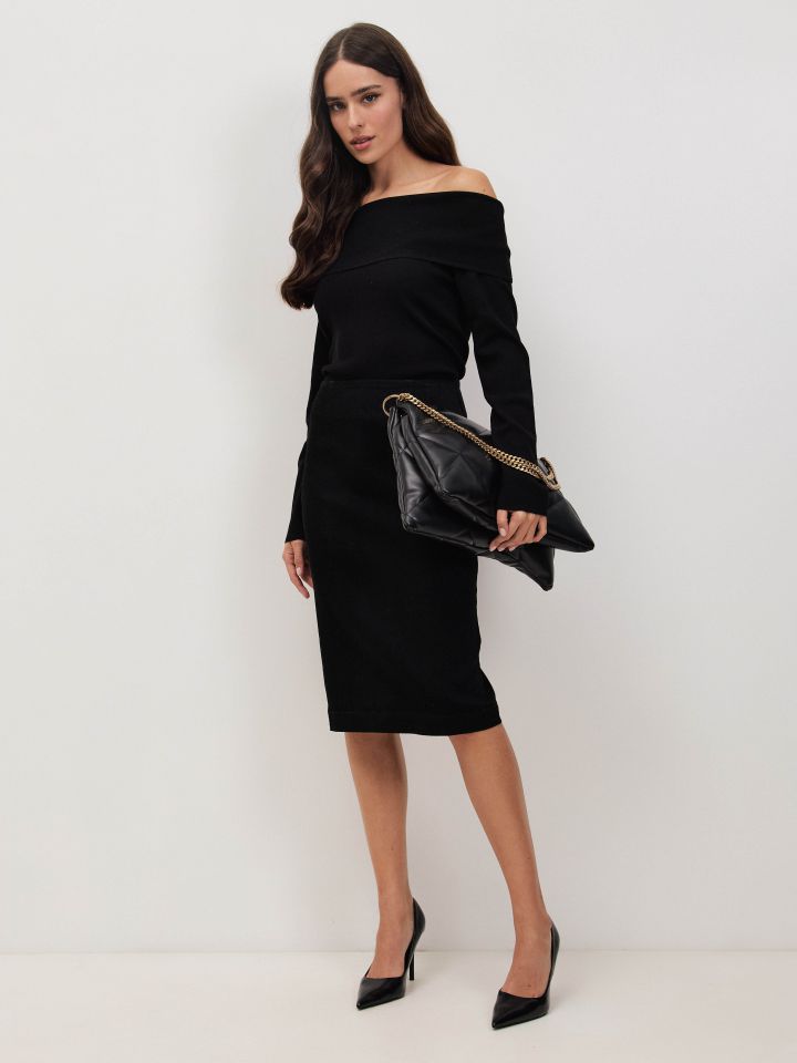 חצאית ג’ינס  PROMO בצבע שחור