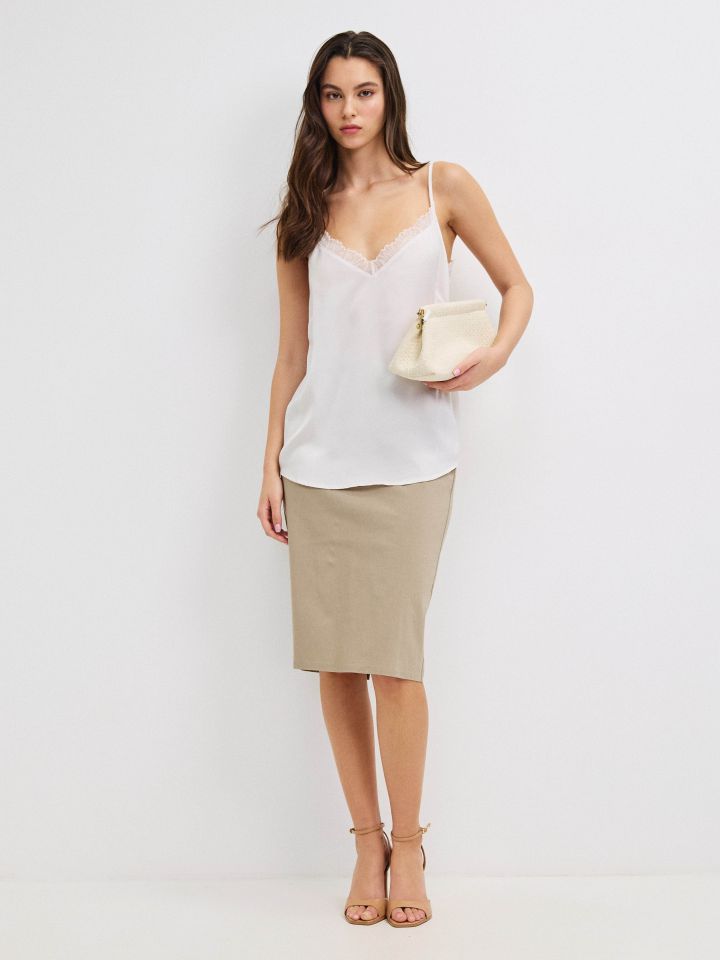 חצאית LIA PROMO בצבע חאקי